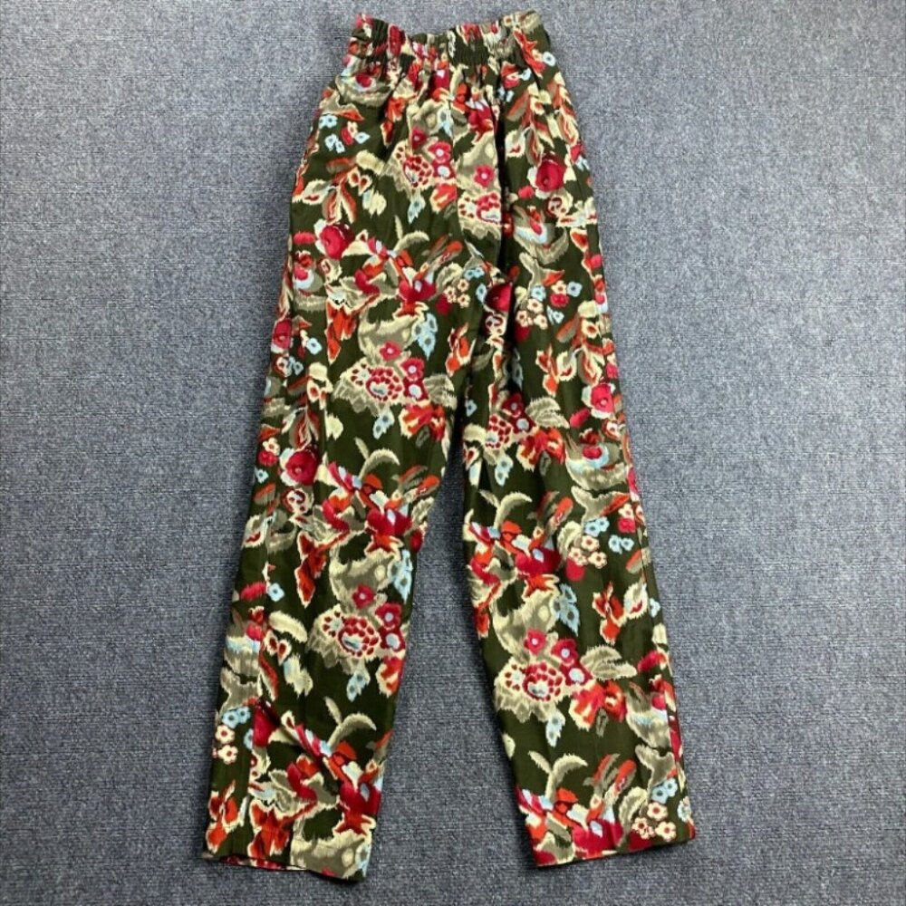 Vintage Saks Fifth Avenue Pants Women's 6 Floral Tapered Mom Elastic Waist USA